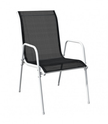 vidaXL 3 Piece Bistro Set Steel Black