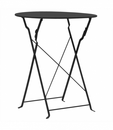 vidaXL 3 Piece Bistro Set Steel Black