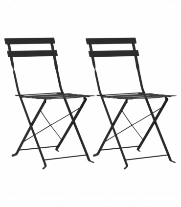 vidaXL 3 Piece Bistro Set Steel Black