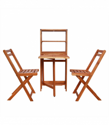 vidaXL 3 Piece Folding Bistro Set Solid Acacia Wood