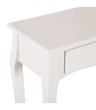 Console Table Storage Display Desk W/ 2 Drawers-Ivory White