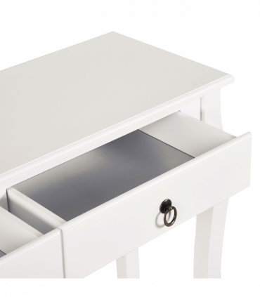 Console Table Storage Display Desk W/ 2 Drawers-Ivory White