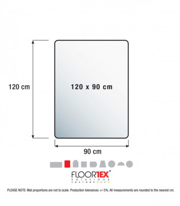 Cleartex® Enhanced Polymer Rectangular Chair Mat for Carpets up to 9mm -90x120cm