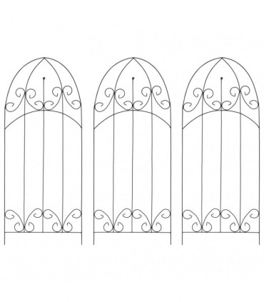 Plant Climbing Racks 3 pcs Black 40x100 cm Iron