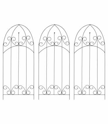 Plant Climbing Racks 3 pcs Black 40x100 cm Iron