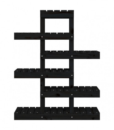 Plant Stand Black 85x25x109.5 cm Solid Wood Pine