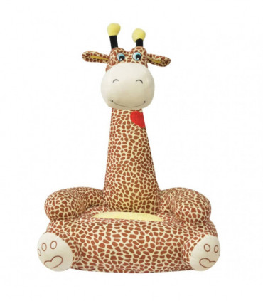 Plush Children's Chair Giraffe Brown
