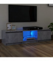 TV Cabinet with LED Lights Concrete Grey 140x40x35.5 cm