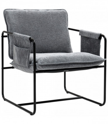 Versatile Green Chenille Chair with Comfortable Cushions and Side Pockets