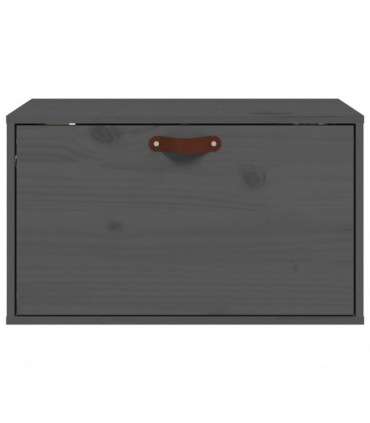 Wall Cabinet Grey 60x30x35 cm Solid Wood Pine