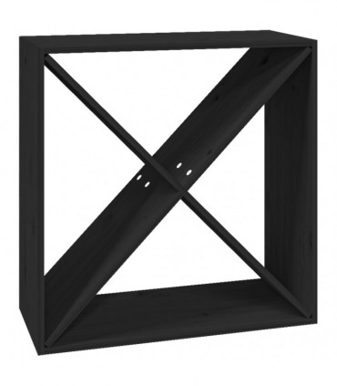 Wine Cabinet Black 62x25x62 cm Solid Wood Pine