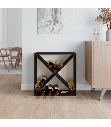 Wine Cabinet Black 62x25x62 cm Solid Wood Pine