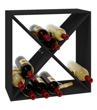 Wine Cabinet Black 62x25x62 cm Solid Wood Pine