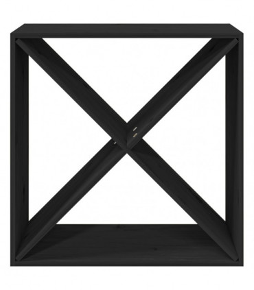 Wine Cabinet Black 62x25x62 cm Solid Wood Pine