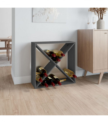 Wine Cabinet Grey 62x25x62 cm Solid Wood Pine