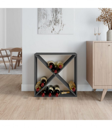 Wine Cabinet Grey 62x25x62 cm Solid Wood Pine