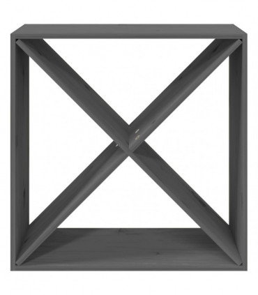 Wine Cabinet Grey 62x25x62 cm Solid Wood Pine