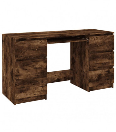 Writing Desk Smoked Oak 140x50x77 cm Engineered Wood