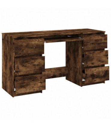 Writing Desk Smoked Oak 140x50x77 cm Engineered Wood