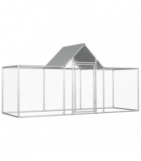 Chicken Coop 3x1x1.5 m Galvanised Steel