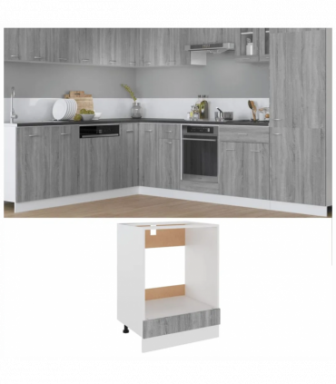 Oven Cabinet Grey Sonoma 60x46x81.5 cm Engineered Wood