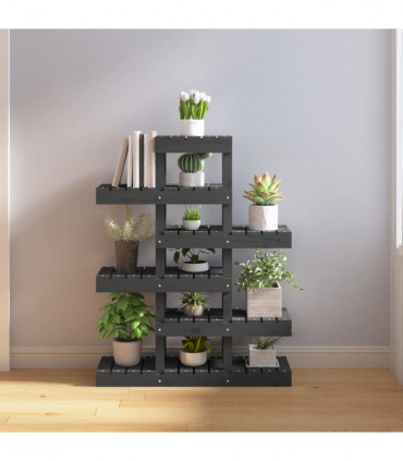 Plant Stand Grey 85x25x109.5 cm Solid Wood Pine