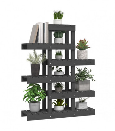 Plant Stand Grey 85x25x109.5 cm Solid Wood Pine