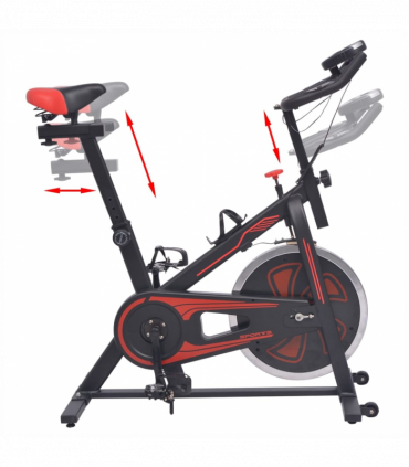 vidaXL Exercise Training Bike with Pulse Sensors Black and Red