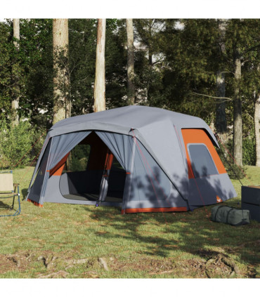 vidaXL Family Tent 10-Person Grey and Orange Quick Release Waterproof
