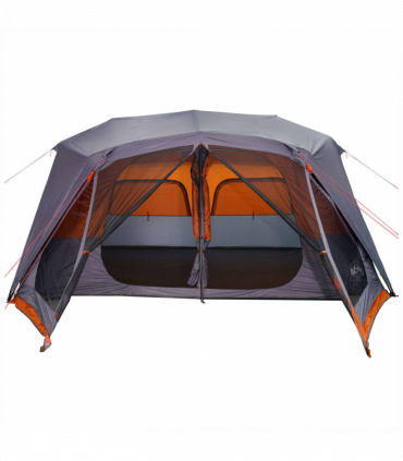 vidaXL Family Tent 10-Person Grey and Orange Quick Release Waterproof