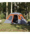 vidaXL Family Tent 6-Person Grey and Orange Quick Release Waterproof