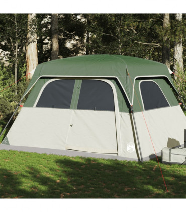 vidaXL Family Tent Cabin 6-Person Green Waterproof