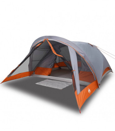 vidaXL Family Tent Cabin 6-Person Grey Waterproof