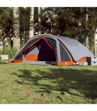 vidaXL Family Tent Cabin 6-Person Grey Waterproof
