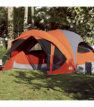 vidaXL Family Tent Cabin 6-Person Grey and Orange Waterproof