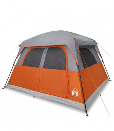 vidaXL Family Tent Cabin 6-Person Orange Waterproof