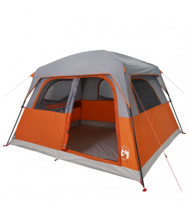 vidaXL Family Tent Cabin 6-Person Orange Waterproof