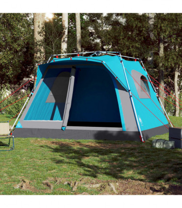 vidaXL Family Tent Cabin 7-Person Blue Quick Release