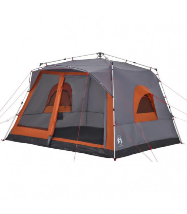 vidaXL Family Tent Cabin 7-Person Grey and Orange Quick Release