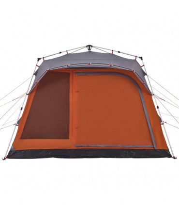 vidaXL Family Tent Cabin 7-Person Grey and Orange Quick Release