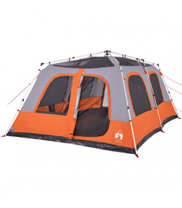 vidaXL Family Tent Dome 10-Person Grey and Orange Quick Release