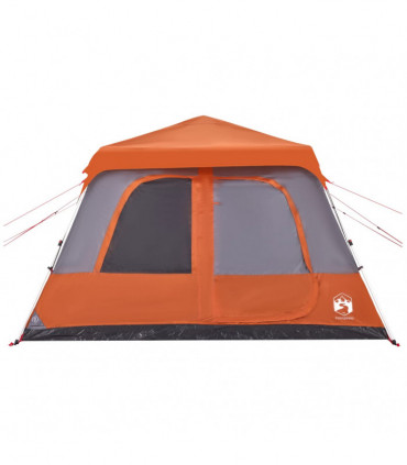 vidaXL Family Tent Dome 10-Person Grey and Orange Quick Release