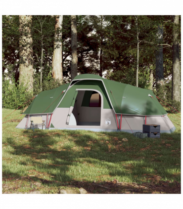 vidaXL Family Tent Dome 11-Person Green Waterproof