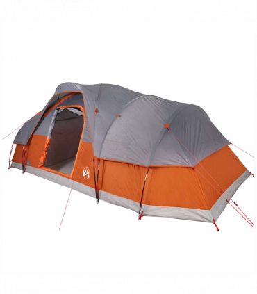 vidaXL Family Tent Dome 11-Person Grey and Orange Waterproof