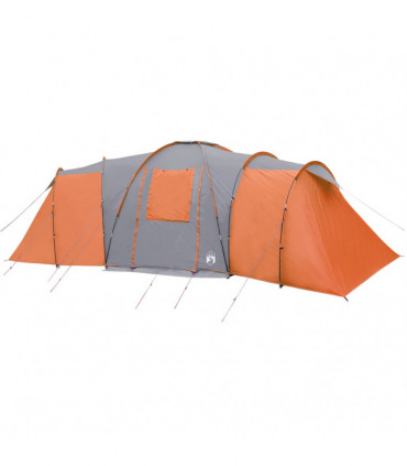 vidaXL Family Tent Dome 12-Person Grey and Orange Waterproof