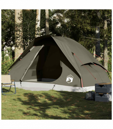 vidaXL Family Tent Dome 6-Person Brown Waterproof