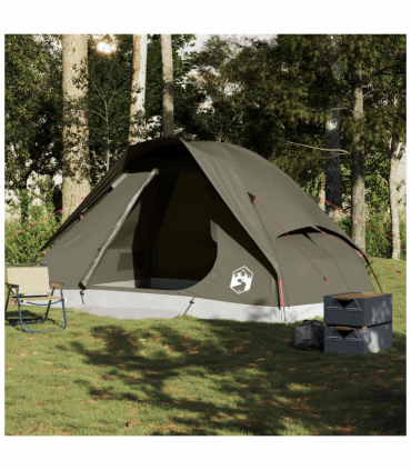 vidaXL Family Tent Dome 6-Person Brown Waterproof