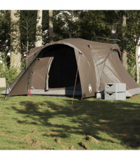 vidaXL Family Tent Dome 6-Person Brown Waterproof