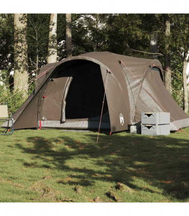 vidaXL Family Tent Dome 6-Person Brown Waterproof