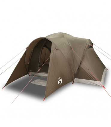 vidaXL Family Tent Dome 6-Person Brown Waterproof